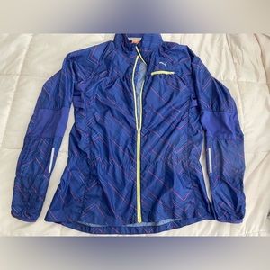 Puma running jacket windbreaker lightweight blue pink  ventilated reflective